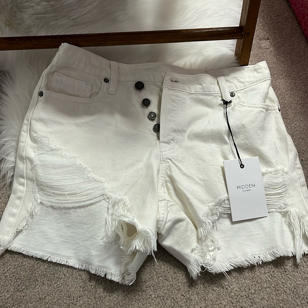 White Ripped Shorts